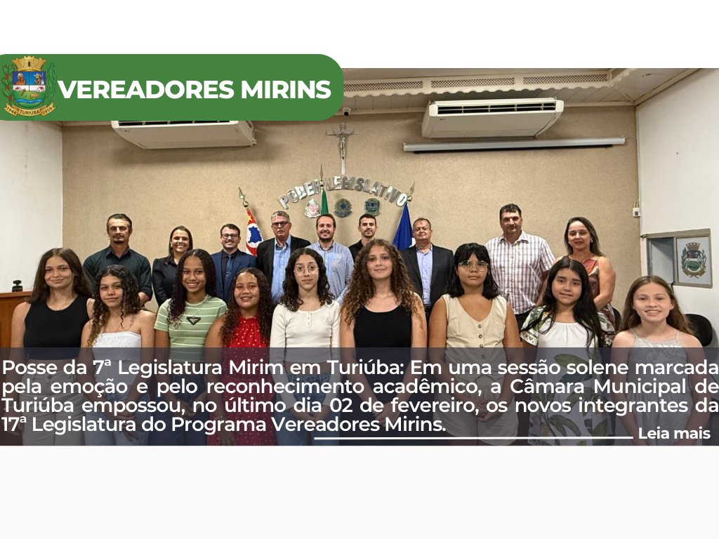Posse da 7ª Legislatura Mirim em Turiúba.